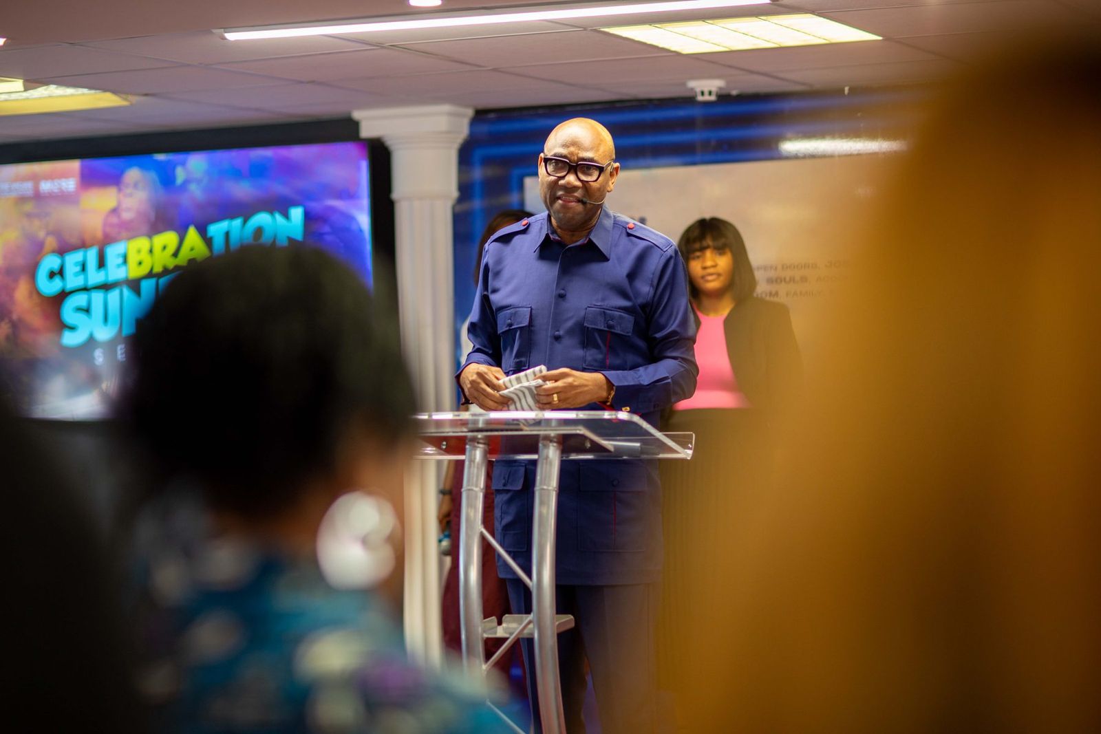 Pastor speaking at Celebration Sunday