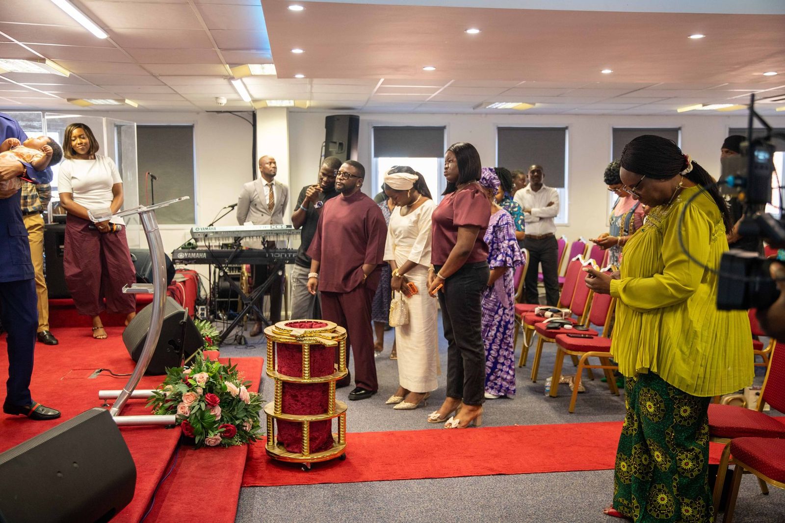Friends together after service